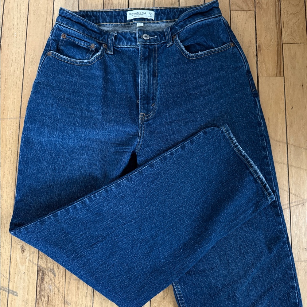 Abercrombie | Curve Love Vintage Straight High Rise | Dark Blue